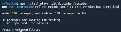 Install Playwright and Cucumber.js