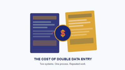 The True Cost of Double Data Entry in Construction Accounting (illustration)